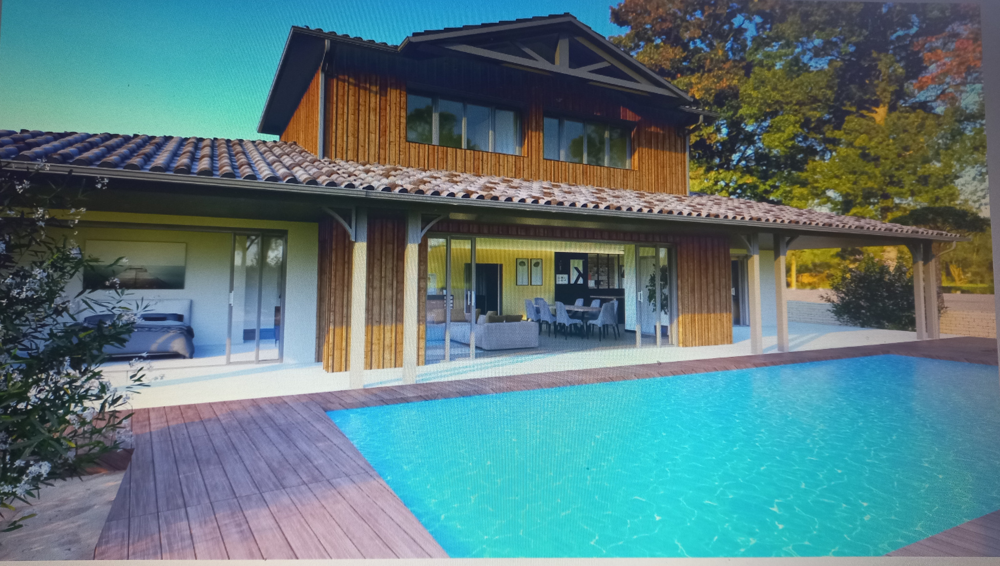 Projet Villa Piscine  sur Terrain   constructible de 2696M2